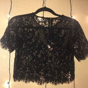 Lace Black crop top